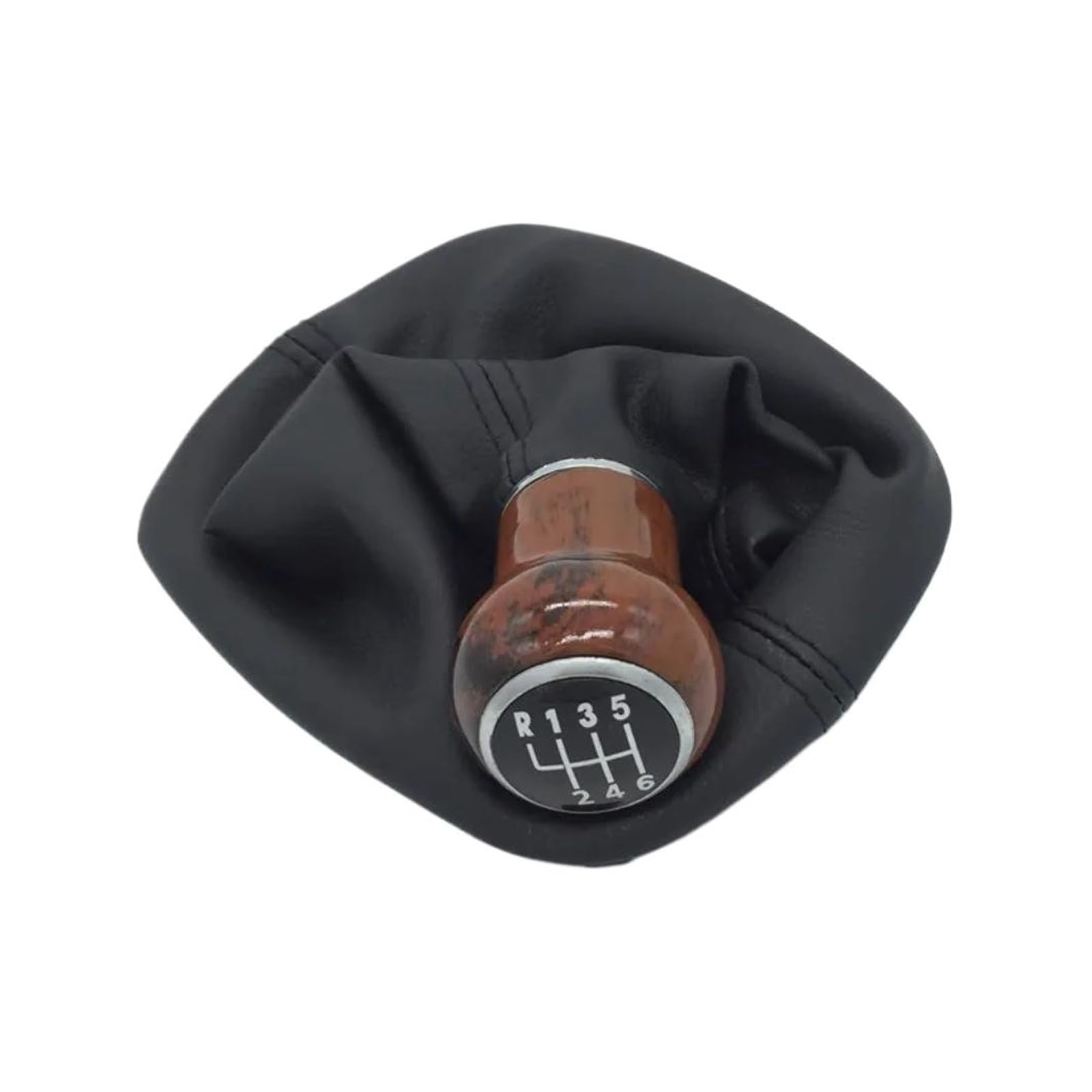 Jsyalmslw 6 Speed Woodgrain Gear Shift Knob For Vw For Passat B5 1998-2004 Pu Leather / Wood Direct Fit