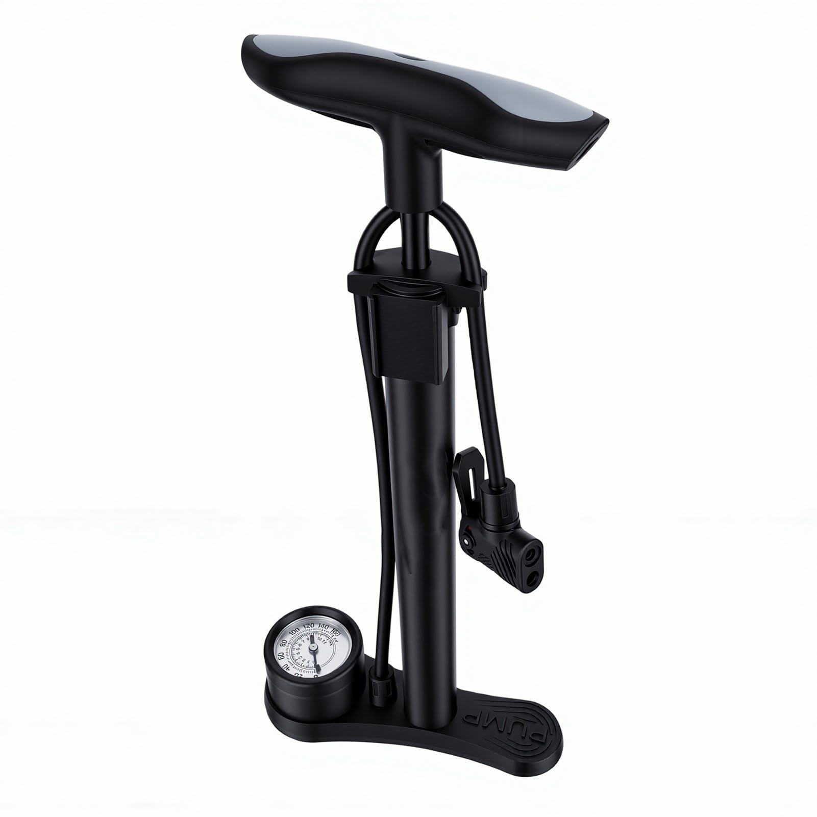 Bomba de piso para bicicleta inflador multifuncional para coche 8