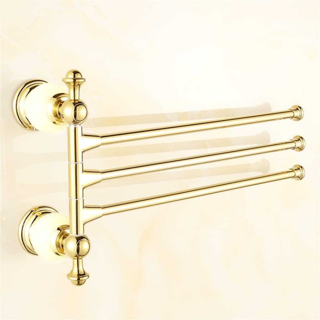 Antique Copper Gold Towel Rack Luxury Crystal and Diamond Bar Wall Mounted Bathroom Accessories