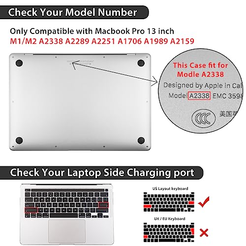 Carcasa MacBook Pro 13 A2289 A2251 con protector de pantalla y funda para teclado 2