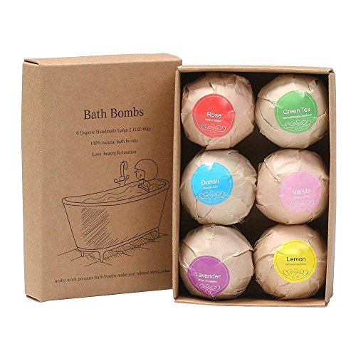 Webat Bath Bombs Gift Set, Spa Bomb Fizzies & Ultra Lush Essential Oil - Dry Skin Moisturize, Fit for Bubble & Spa Bath, Handmade Birthday Gift Ideal for Lady, Women, Girlfriend, Men