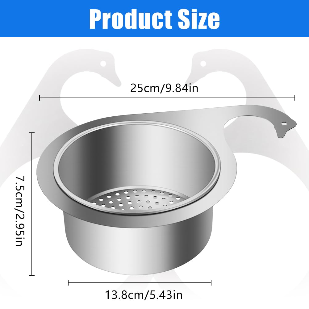 HOTUT Cestello per Lavello A Forma di Cigno in Acciaio Inossidabile, Cestello Per Lavello Ad Angolo Per Filtro, Sink Strainer Basket Rubinetto Cestino filtro da appendere per Lavaggio Frutta e Verdura