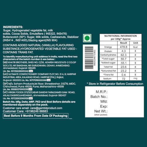 Image of Effete Choco Coated Nut Butter Scotch, Chocolaty Dryfruits, Butter Scotch chocolates packet, Chocolicious Butter Scotch, Dryfruits chocolates packet, chocolates gift pack, chocolate box (32gm)