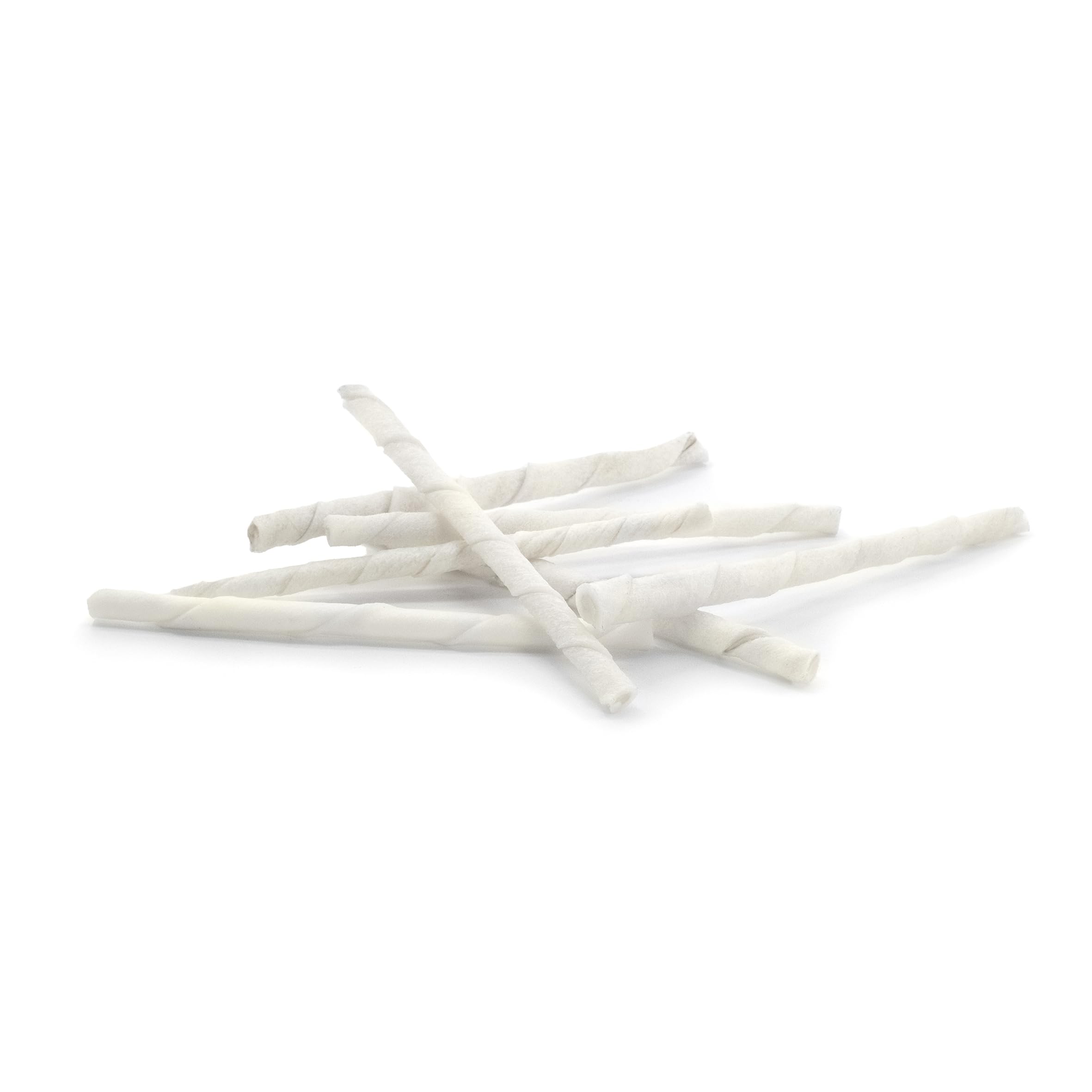 Record - Snack per Cani Stick Termoretratti in Pelle Bovina. Masticativi per Cani Proteici e Naturali, ideali per la Salute Gengivale. Realizzati con Essicazione Naturale | 100 stick Bianchi, 550 gr