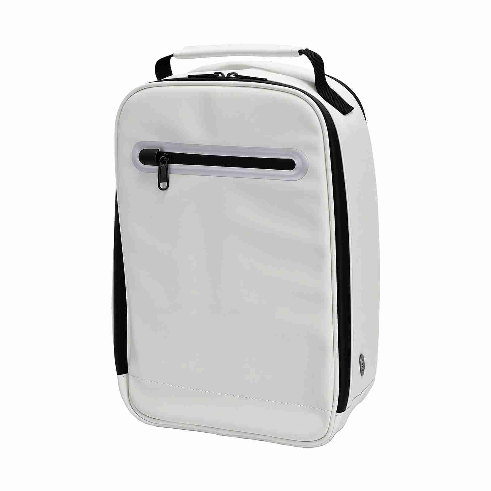 Golf-Schuhtasche mit Reißverschluss, Wasserdichter Träger für Outdoor-Sportreisen, Weißes PU-Leder, 1 Einheit