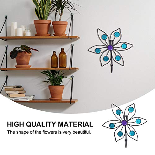 Crochets muraux en fer de jardin : patère fleur et décoration murale métal