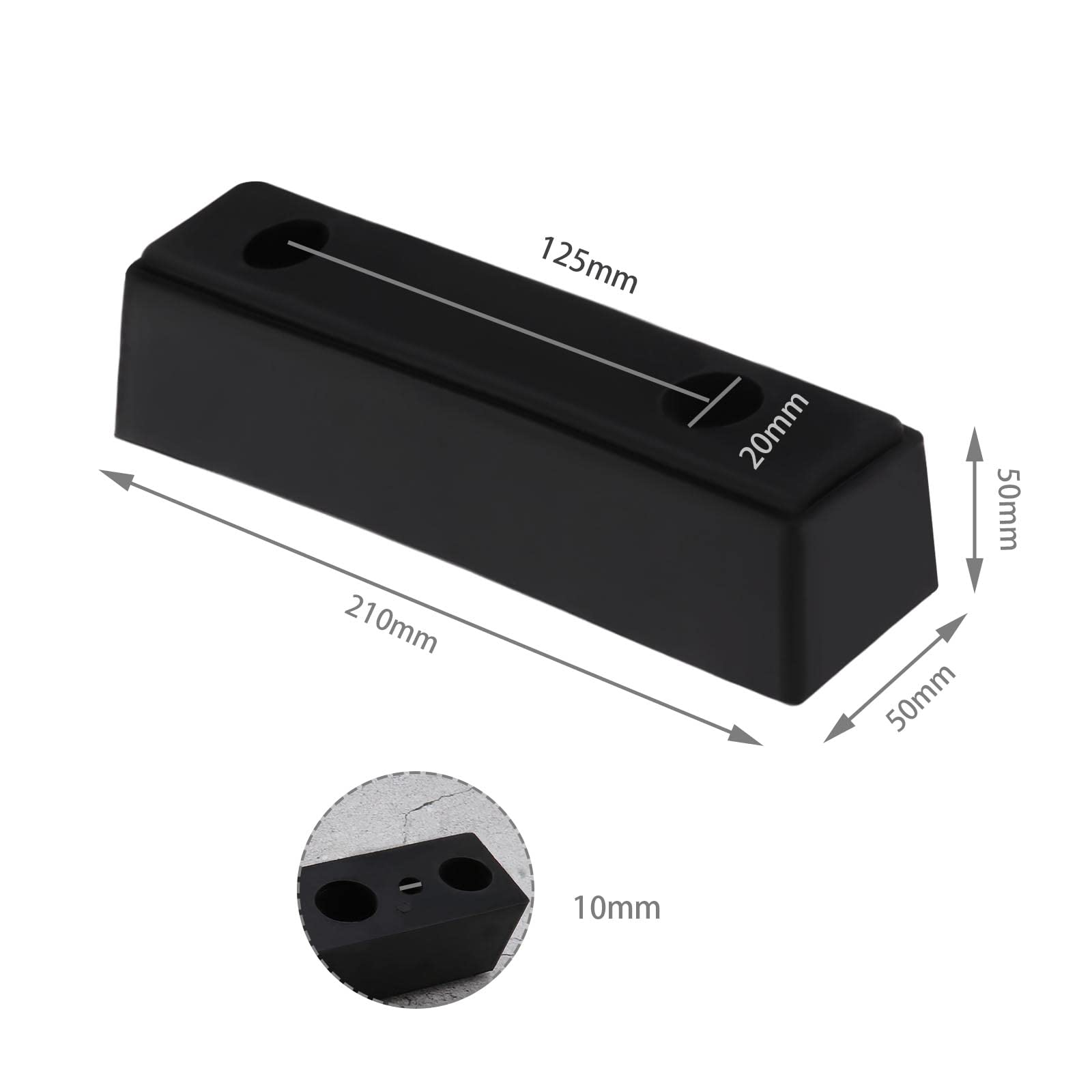 Flutesan 4 Cuscinetti In Gomma Paraurti Per Auto E Camion - 15,2x8,9x7,6 Cm, Blocchi Di Protezione Neri