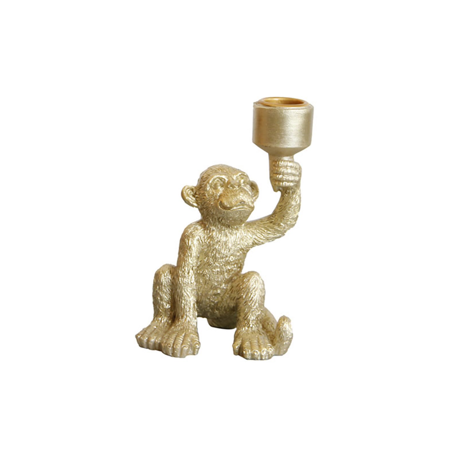 ADYJEE Monkey Stand, Resin Candlestick Holder for Living Room Table Decor, 5.5 X 3.3 Inch Accent Piece Stand Animal Holder Resin Monkey Candlestick Tabletop Accent Taper Decor Shelf Room