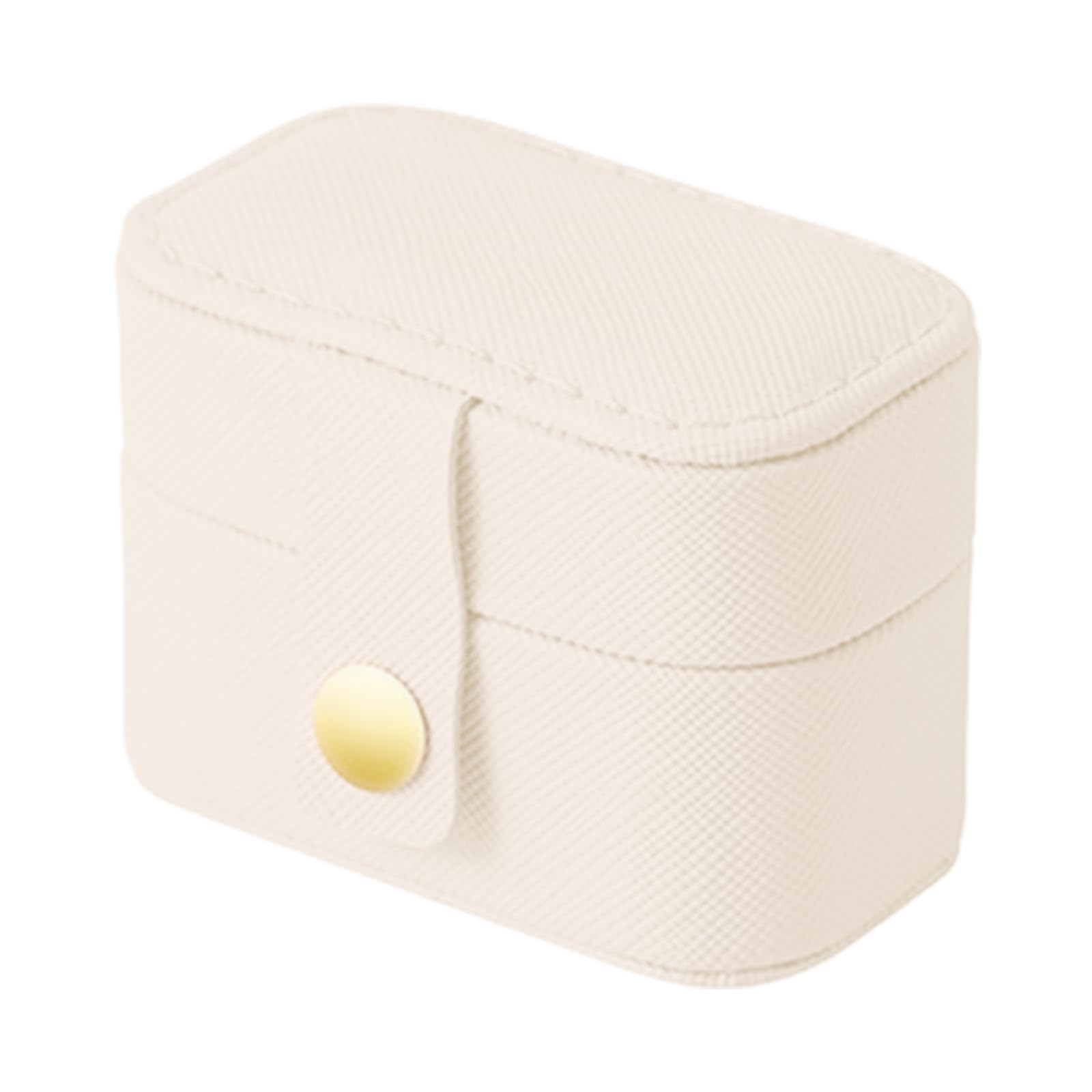 Mllepjdh Jewelry Storage Solution Stylish PU Leather Jewellery Box Velvets Lined Protective Case for Rings and Earrings Portable Earring Holder