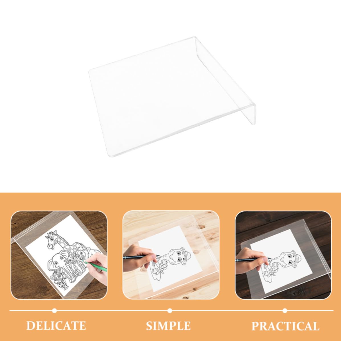 Tofficu Transparente Acryl Zeichenplatte Schräge Tischzeichenbrett mit Geneigter Oberfläche Weiß für Skizzieren und Ölmalerei für Künstler Zuhause und Professionelle Kunst