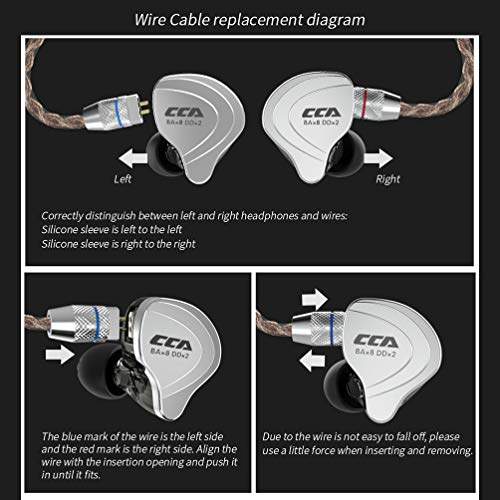 CCA C10 High-Performance in-ear monitor, HiFi 1DD 4BA hybride vijf drivers in-ear oortelefoon, zinklegering schelp+hars… - Afbeelding 8