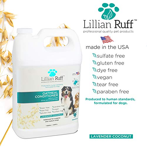 Lillian Ruff Dog Oatmeal Conditioner - Safe for Cats - Lavender Coconut Scent for Itchy Dry Skin with Aloe - Soothe Skin Irritation and Relieve itching - Thumbnail 2