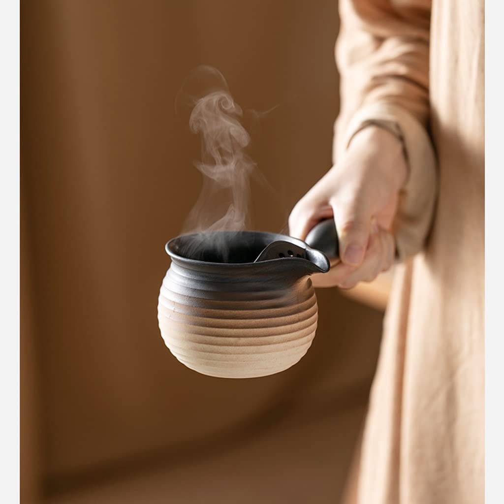 Tetera Para Cocina, Beige, Grande, Completo, Para Una Persona, Tetera, Cerámica, Adecuado Para Fuego De Carbón, Pequeña Tetera Con Asa Para Hacer Té,C-450ml