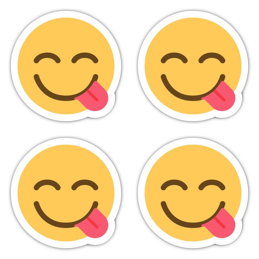 Havati Vibe Laminated Sticker 4 X 150Mm S - Weatherproof Extra Large Emoji Face With Tongue