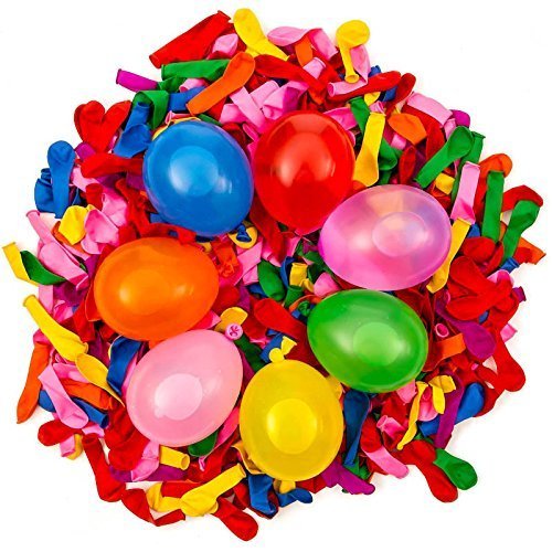 Toparty 1000 Pack Water Balloons Refill Quick & Easy Kit Latex Water Bomb Balloons Fight Games - 1000 Balloons + 3 Quick & Easy Hose Nozzle