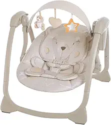 Mastela Cadeira Infantil Automática Dobrável Com Timer E Música Urso Bege - Até 11kg