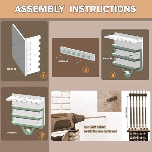 Joovon Pool Stick Holder Wall Mount 6 Cue Rack with Balls Catcher - image 5