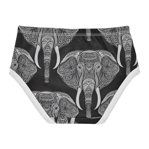 Joisal Elephant Print Black Toddler Underwear Floral 2t Cotton Panties Little Girl Aesthetic Briefs Kids Undies2
