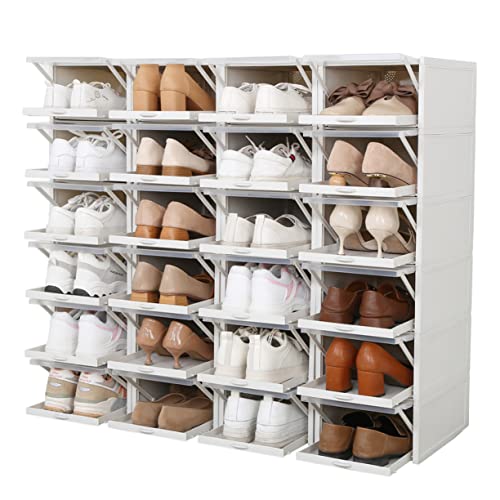 Cabilock 3pcs Transparent Plastic Shoeboxes for Shoes Storage Stackable Drawer Type Organizer Grey Design for Easy Access and Space Saving for Women Footwear