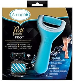 Amope Pedi Perfect Pro Wet & Dry Foot File, Callous Remover for Feet, Removes Hard and Dead Skin – Rechargeable & Waterproof