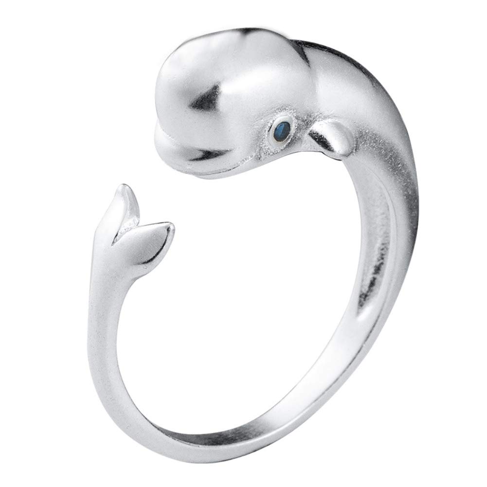 Helen de LeteBeluga White Whale S925 Sterling Silver Adjustable Ring