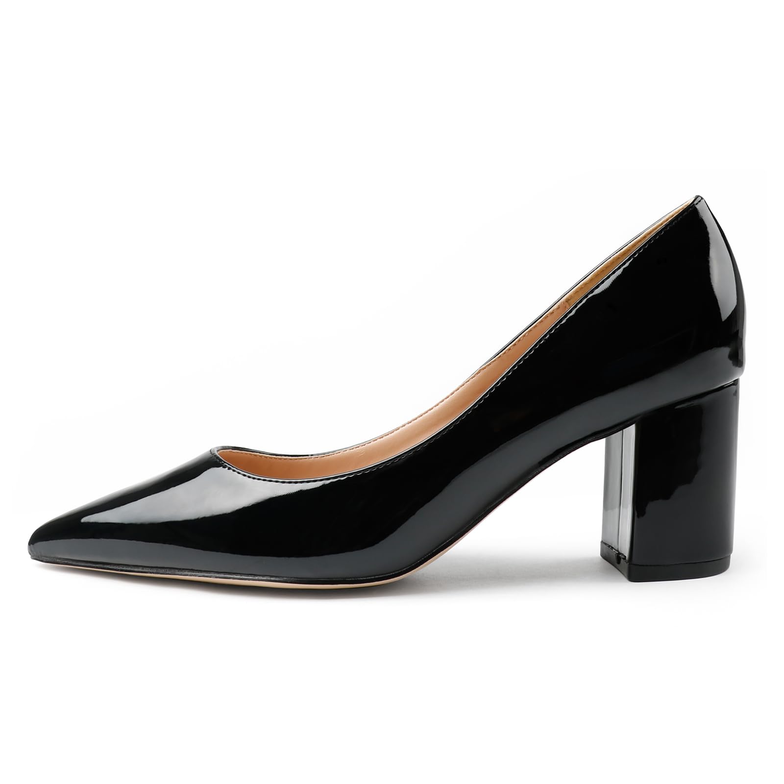 JOY IN LOVE Women's Pointed Toe Chunky Block Heel Pumps | 2.5" Block Heels, Comfortable Dress Shoes, Ideal for Office Work, Formal Events, Party and Wedding
