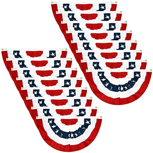16PCS-USA-Patriotic-Pleated-Fan-Flag-3-x15-Ft-American-US-Flag-Bunting-Banner-Patriotic-Bunting-Flag-Stars-and-Stripes-Flag-Bunting-for-Memorial-Day-The-4th-of-July-and-Labour-Day 16PCS USA Patriotic Pleated Fan Flag 3 x15 Ft American US Flag Bunting Banner Patriotic Bunting Flag Stars and Stripes Flag Bunting for Memorial Day The 4th of July and Labour Day