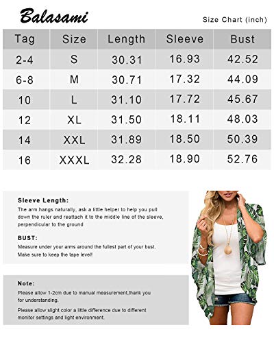 image for Balasami Women's Floral Cardigan Lightweight Kimono Casual Loose Open 