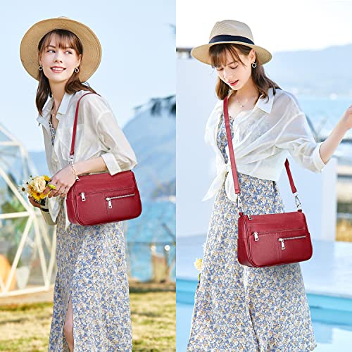 Image of Over Earth Genuine Leather Shoulder Bag Small Crossbody Handbags for Women Ladies Purse