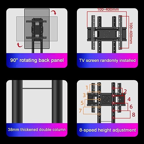Soporte móvil para TV con ruedas para pantallas 32-60 pulgadas miniatura 4