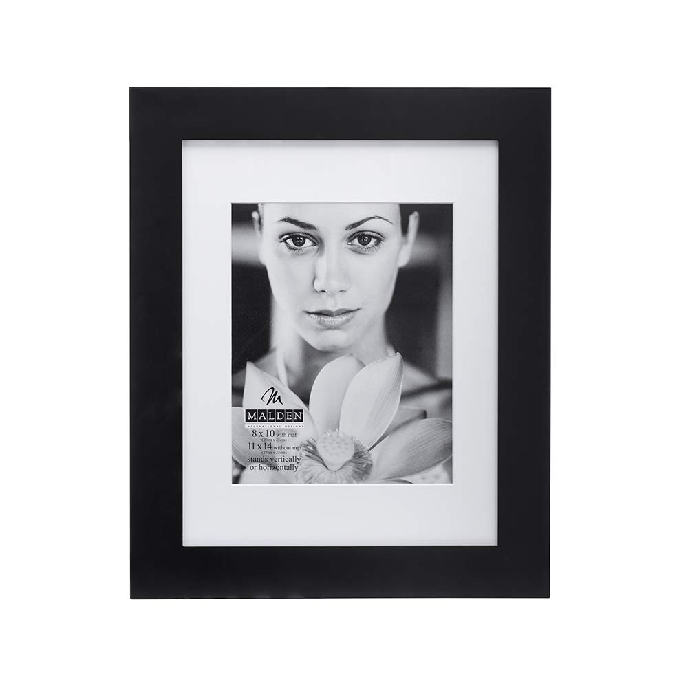 Malden International Designs Black Manhattan 8x10/11x14 Bevel Matted Photo Frame