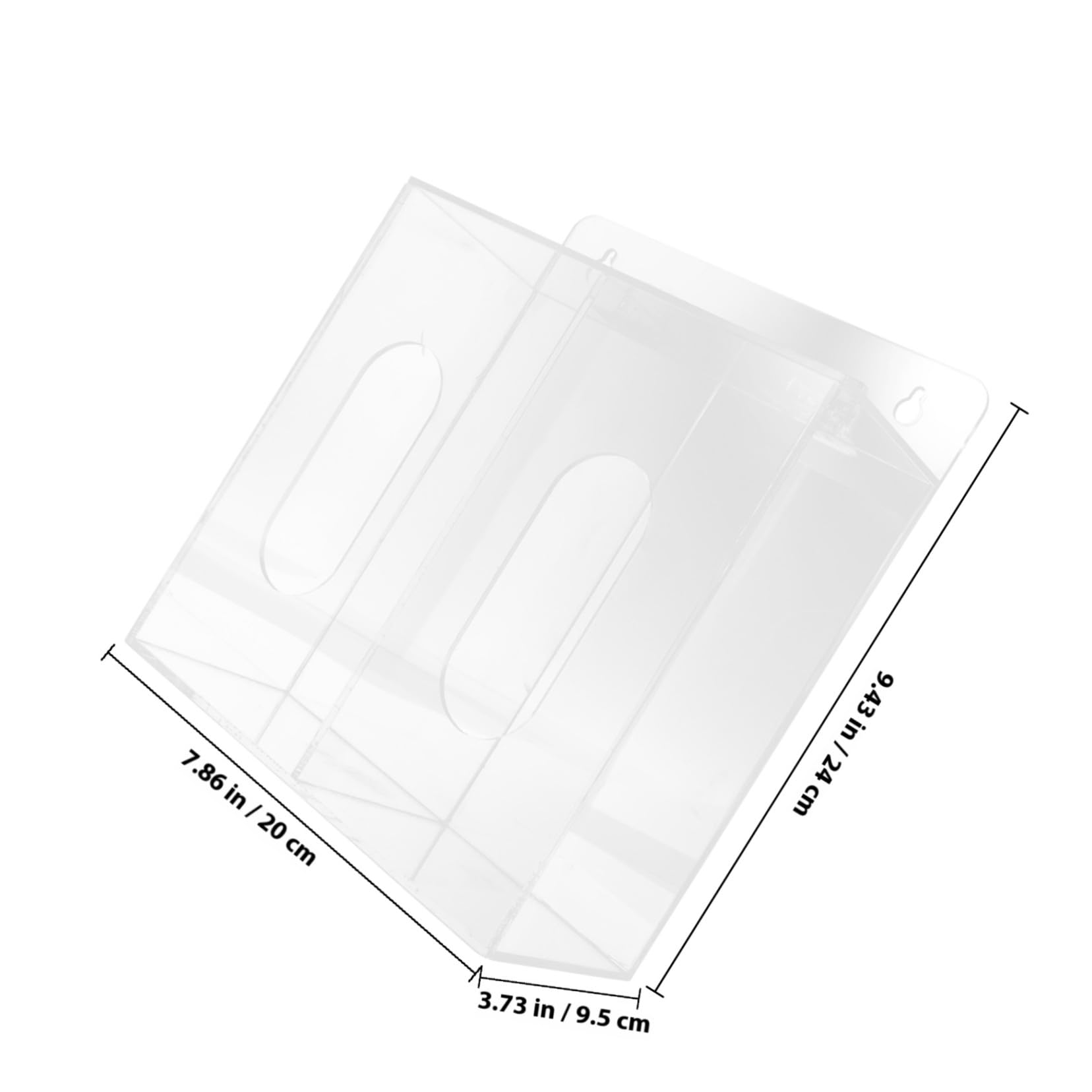 Cabilock Distributeur Mural Favorisant L'hygiène Acrylique pour Masques et Moufles avec Deux Compartiments Accès Facile en Laboratoire ou Centre Médical