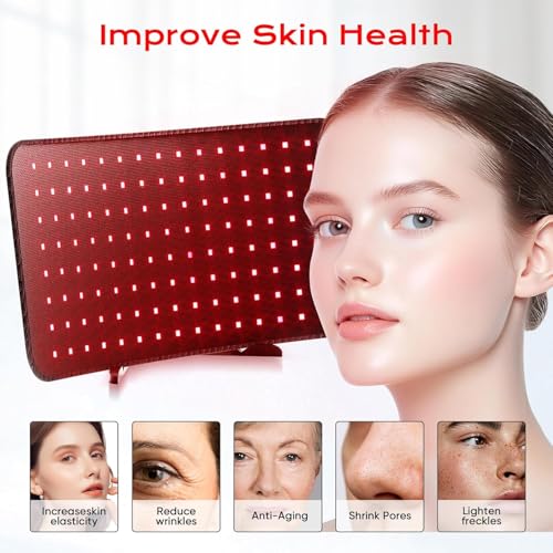 Image of Red Light Therapy, 2 in 1 Red Light Therapy for Face and Body, 660nm and 850nm Infrared Light Therapy, Red Light Panel at Home for Pain, Skin, Back, Leg, Waist, Joints, Muscles (Black)