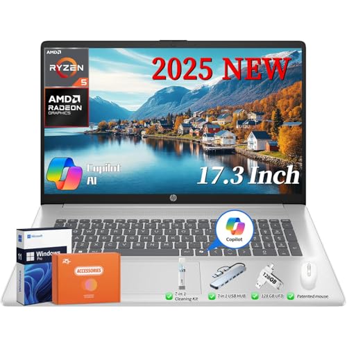 HP 2025 17C`m[gp\R 17.3C` tHD IPS A`OAfBXvC AMD Ryzen 5 7520U (ő4.3GHz) 8GB DDR5 RAM 2TB SSD AMD Radeon Graphics Copilot
