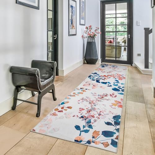 Fashriend Phyllis Modern Runner Rug, 2'6''×9' Washable Accent Floral Area