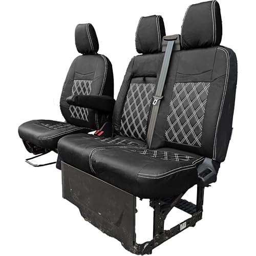 UK Custom Covers SC817B Coprisedili Anteriori Impermeabili Per Citroen Relay Dal 2022 In Poi, Neri. Kit Completo: Sedile Guida Singolo, Doppio Passeggero, Bracciolo E Poggiatesta. Grado Commerciale 600 Denari.