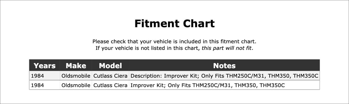 Automatic Transmission Shift Kit Compatible With Oldsmobile Cutlass Ciera 1984 P-4428035