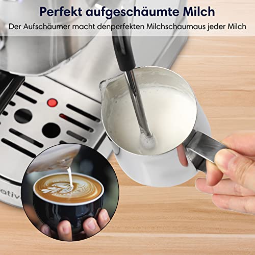 Espressomaschine 20 Bar, Siebträgermaschine mit 1 Liter Wassertank, Edelstahl siebträger kaffeemaschine mit… – Bild 4