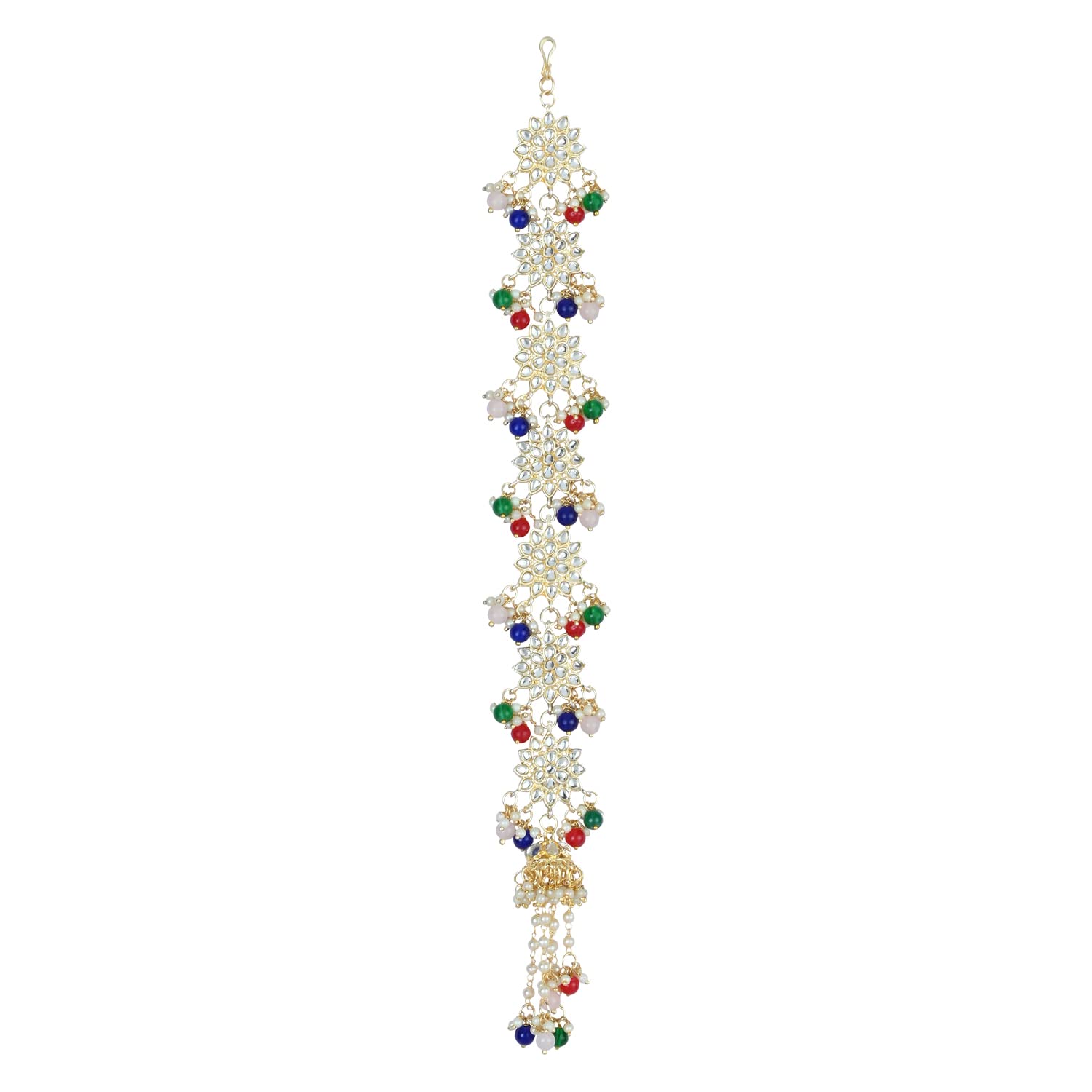 I Jewels Gold Plated Traditional Handcrafted White Kundan and Pearl Studded Paranda/Hair Braid Pin Choti For Bridal Perfect for Wedding (Style 2) (B0B7RCK7ZP) Amazon Price History, Amazon Price Tracker