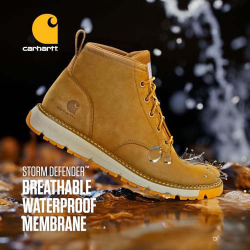Image of Carhartt Men's Millbrook WP 5 inch Wedge Boot | Work Boots for Men, Slip & Electrical Hazard Resistant, Breathable Membrane, Lightweight EVA Midsole, 5 inch Shaft