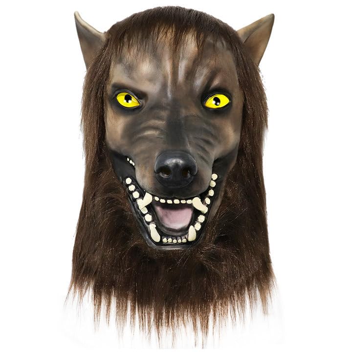 ZasourcWolf mask Mystifying Wolf Head Mask, Ultra-realistic Fierce Animal Mask, Full-head Latex Accessory for Halloween and Cosplay Events