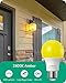 EDISHINE A19 Yellow Light Bulbs, 9W(60W Equivalent), 600LM 2400K Amber Glow Outdoor Bug Light Bulbs, Non-Dimmable, E26 Medium Base, UL Listed, 8 Pack