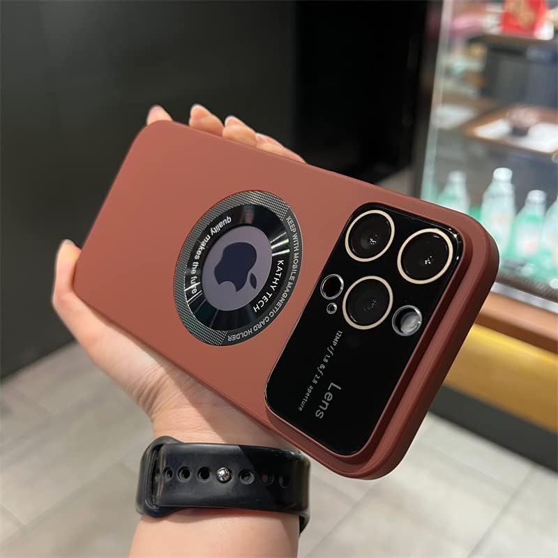 Miniatura 3 de Funda magnética para iPhone 13 Pro Max, vista del logotipo, protector de cámara de lente de vidrio de ventana, compatible con Magsafe, mujeres