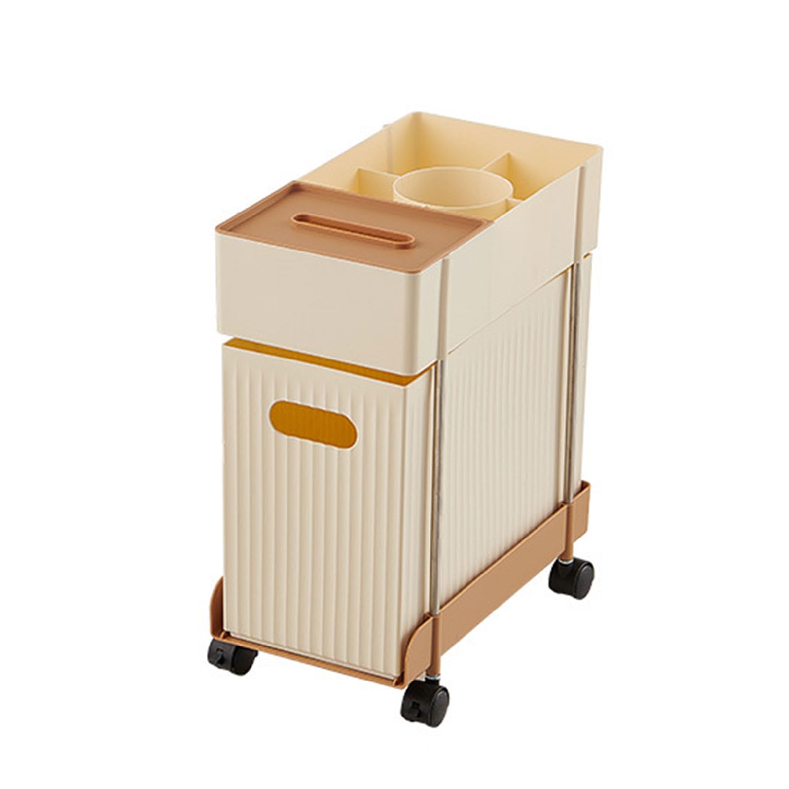 Elnwnnkc Space Saving Metal Utility Cart Multipurpose Magazines Books Snacks Organizers for Home Multifunctional Serving Trolley Organiser