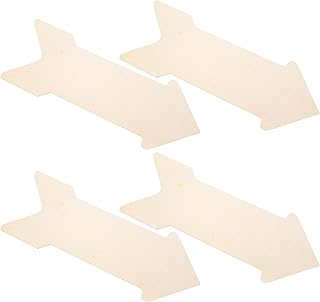 VOSAREA 4pcs Natural Wood Arrow Cutouts Smooth Surface DIY Painting Craft Accessories for Wedding Home Decor Rustic Wooden Plaques for Creative Projects