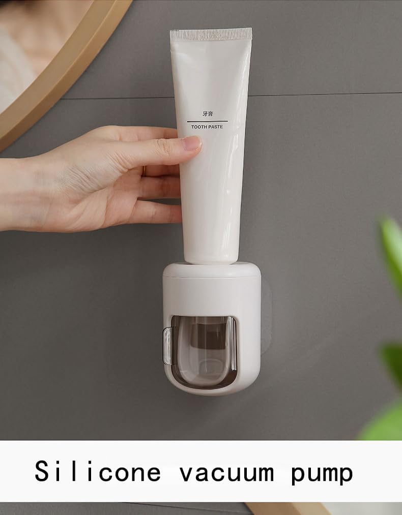 Bathroom Toothbrush Holder 4 Cup Set+Toothpaste Dispenser