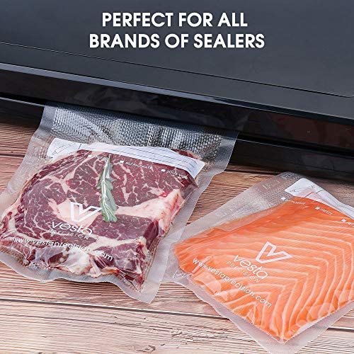 Vesta Vacuum Sealer Bags Rolls | 8x50 and 11x50 2 pack | ideal for Food Saver, Seal a Meal | BPA Free, Heavy Duty | Great for food vac storage or sous vide - Thumbnail 4