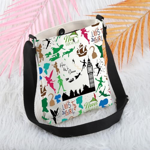 MBMSO Cartoon Movie Merch Peter Fairytales Inspired Crossbody Bag Pan Character Gift for Peter Fan Here We Go Crossbody Purse3