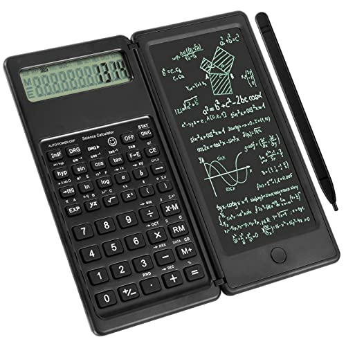 Upgraded Scientific Calculator with 6" LCD Writing Tablet- 10-Digit Engineering Calculator Foldable Scientific Function Calculator Electronic Handwriting Calculator for College High School Office