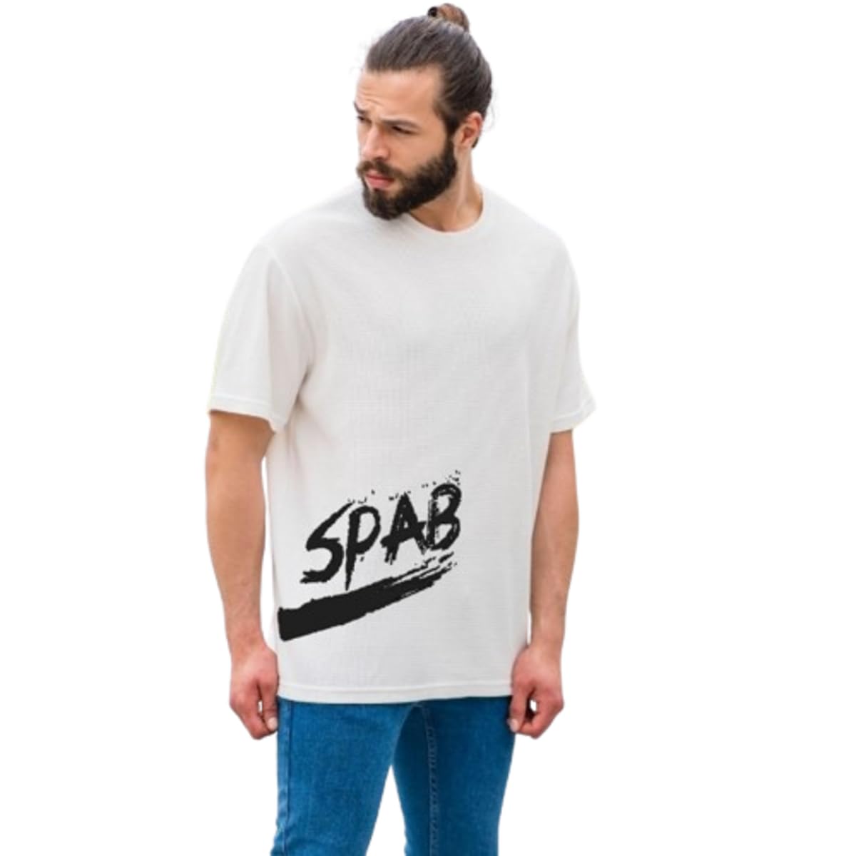 spabDown Shoulder Men’s T-Shirt | Solid Half Sleeve Round Neck, Comfortable Cotton Fabric | Classic Everyday Style | Soft, Breathable & Stylish Casual Tee for Men | Ideal for All Occasions
